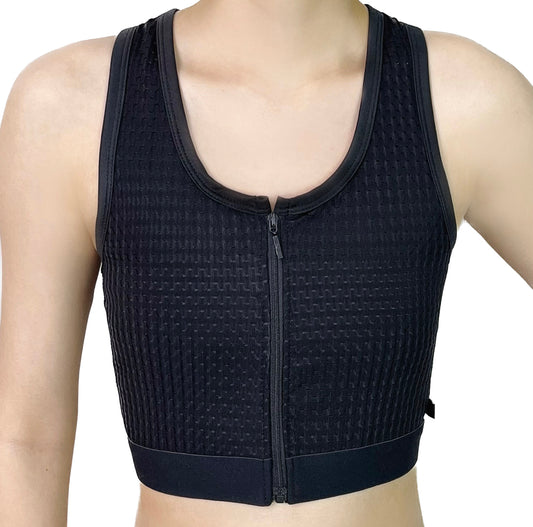 Half Zipper Front Bandage Top