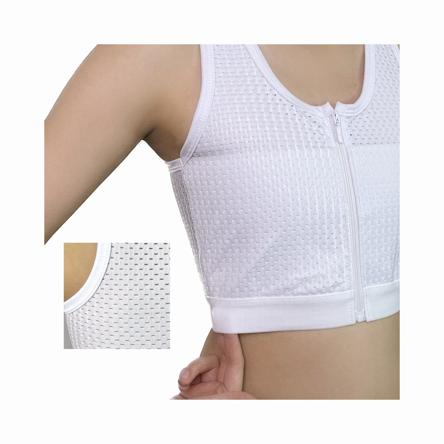 Half Zipper Front Bandage Top